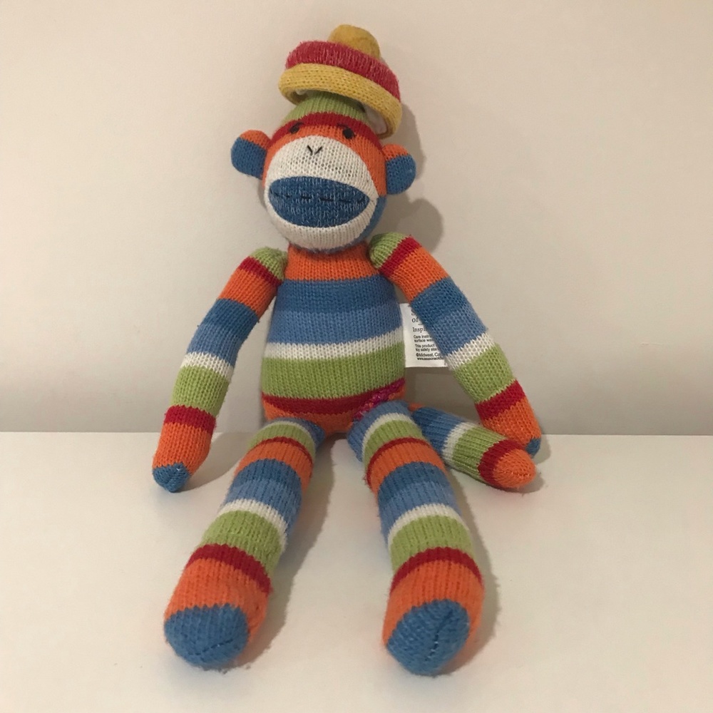 Seasons of Cannon Falls Sock Monkey Magnetic Hands and Feet Multi Color Plush - Picture 2 of 11